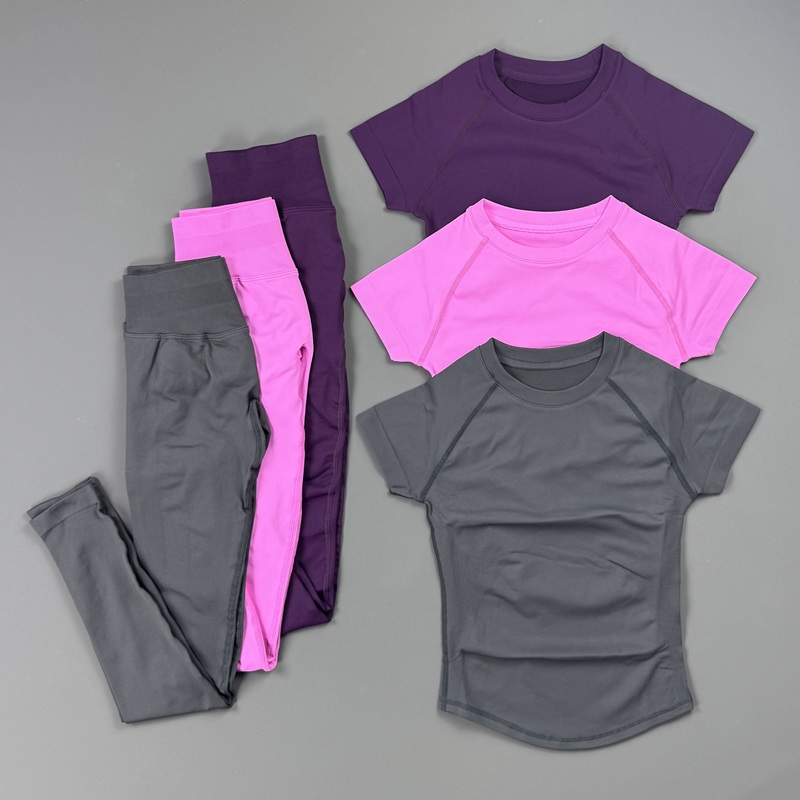 2Piece Gym Set Women Raglan Sh - Pilates Yoga Legging ulasan dan harga