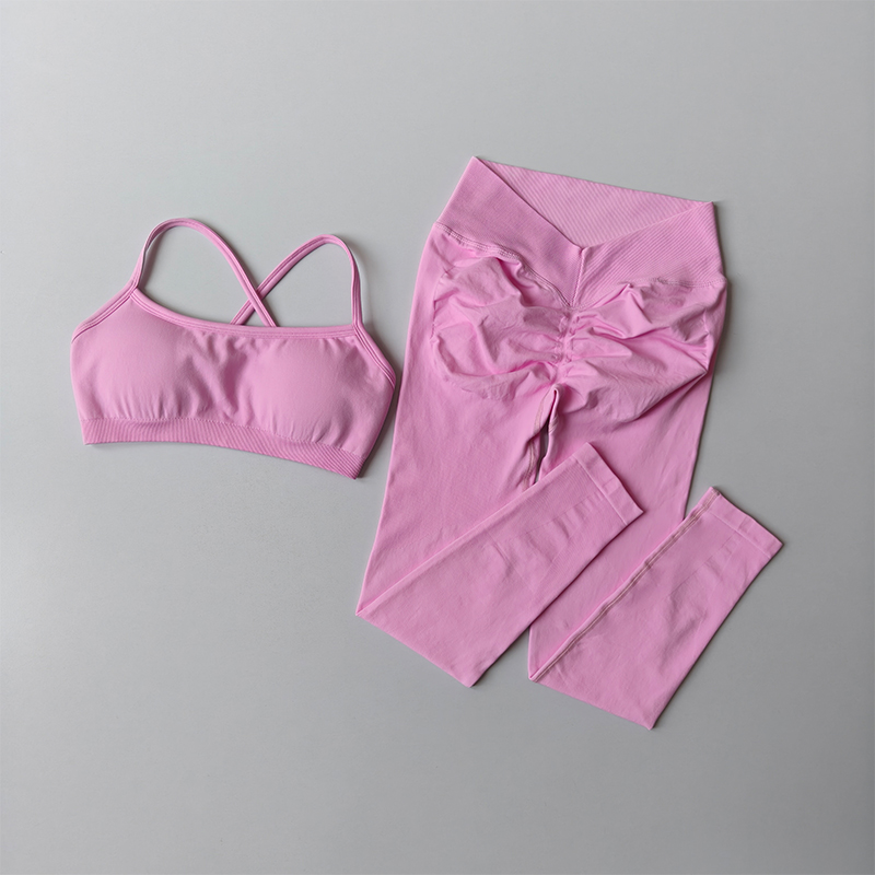 Peach Buttock Fitness Suit 2PC - Pilates Yoga Legging ulasan dan harga