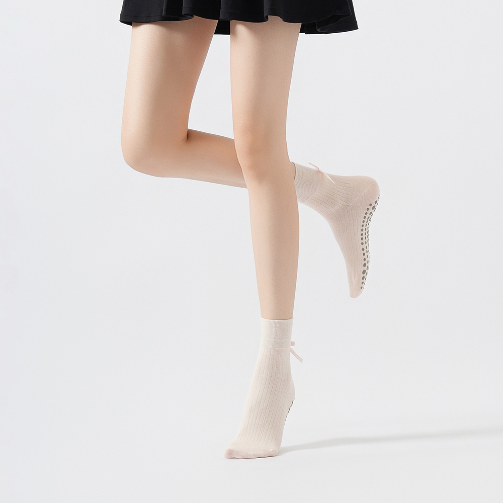 Cute Bowknot Yoga Socks Girls  - Pilates & Yoga Unleashed Studio Tuckahoe ulasan dan harga